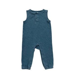 Tea Collection Baby Boy's Blue Cotton Romper - Size 3-6 months - Like New!